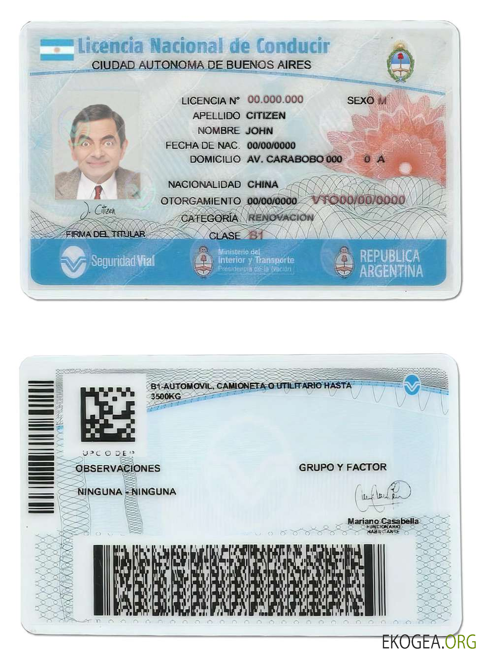 Argentina Buenos Aires driving license